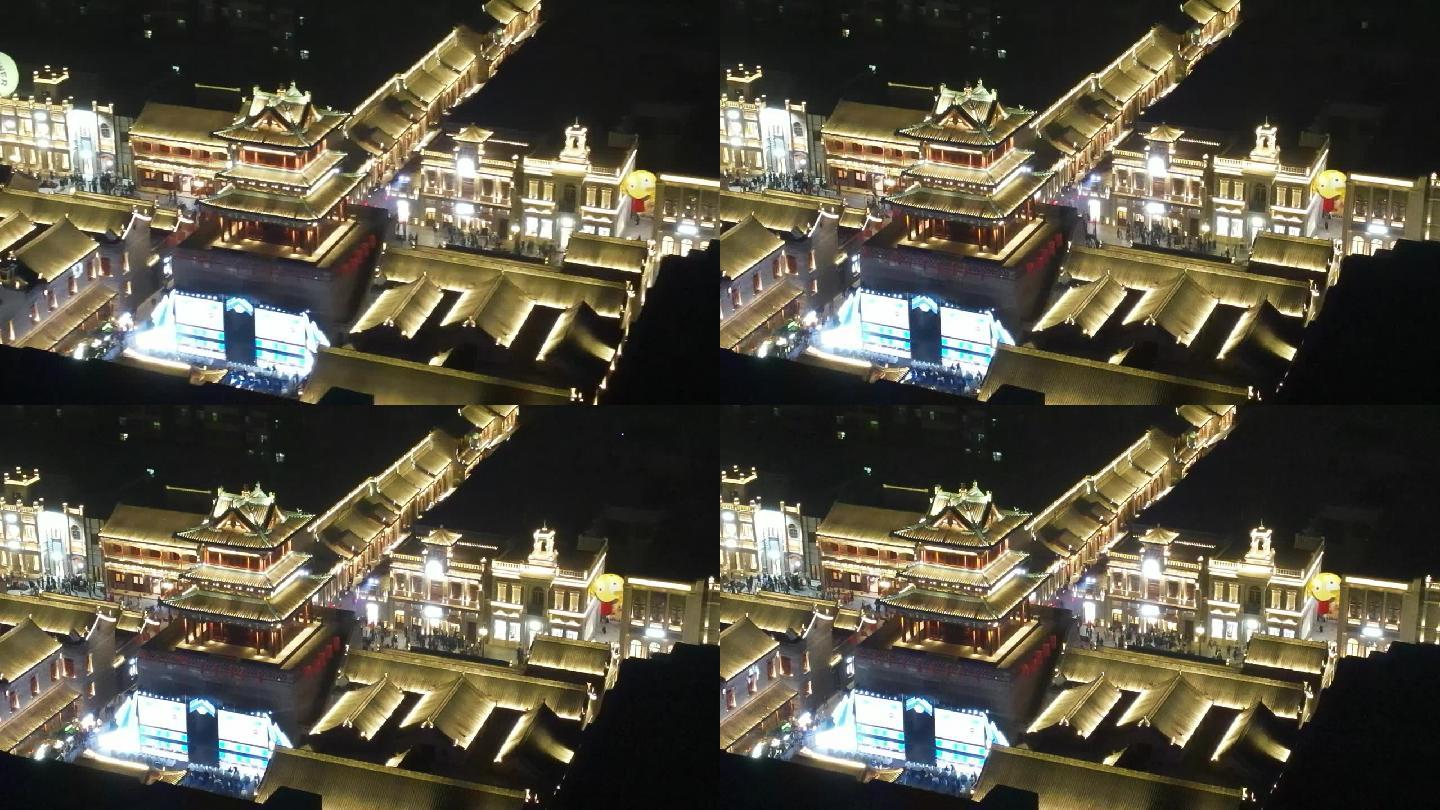 太原钟楼街夜景航拍（钟楼右侧）