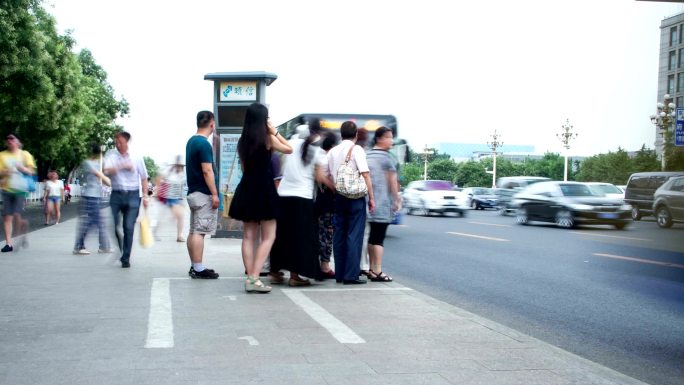 北京西单汽车站延时摄影