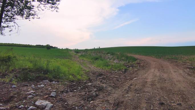 4k山中农村田地山路