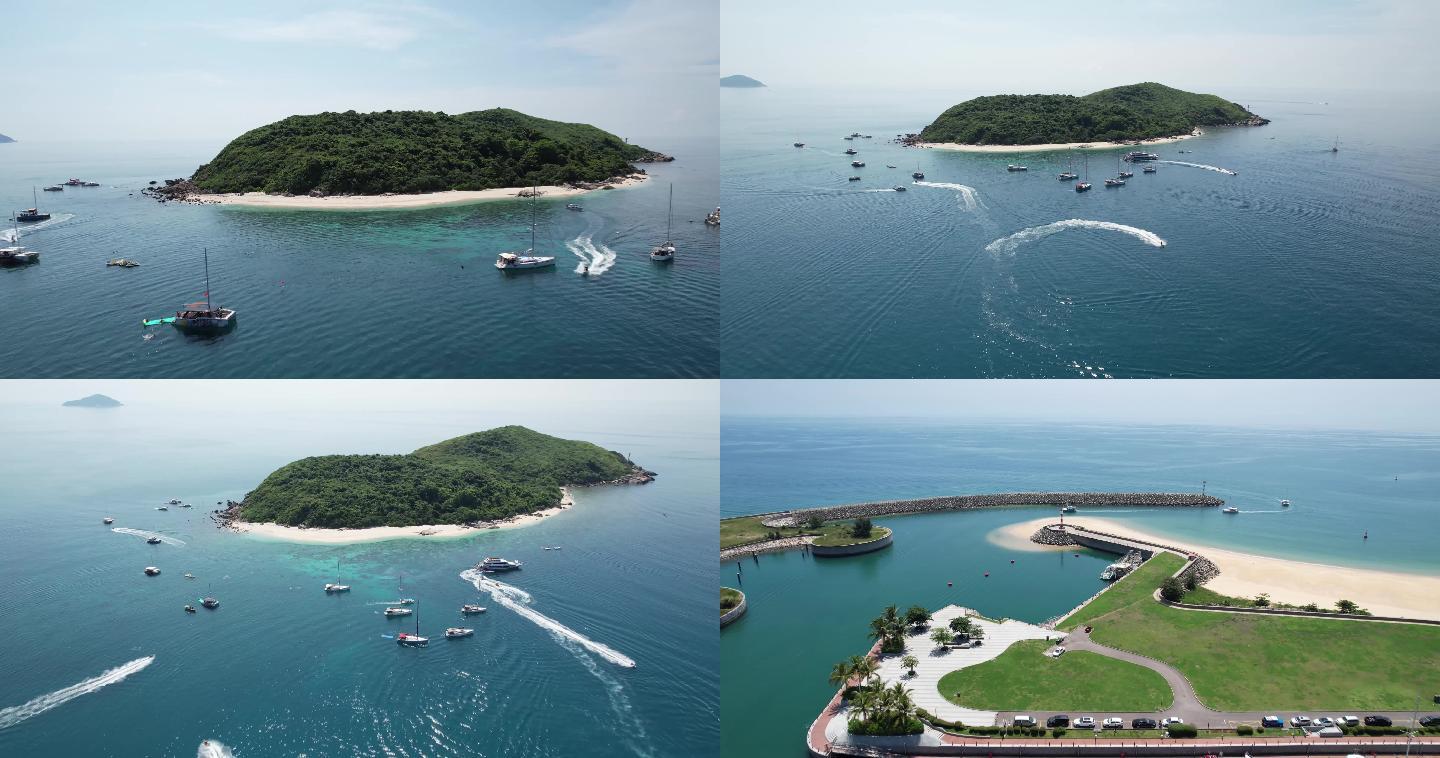 海南万宁石梅湾旅游公路滨海海边航拍最美