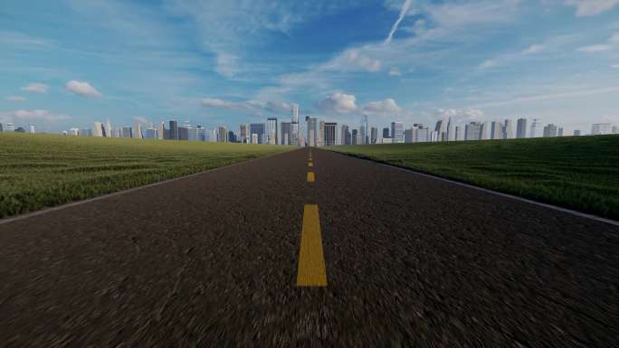 公路道路引领未来智慧生态科技城市成功商业