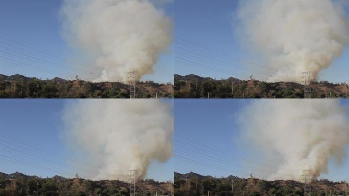 加州野火山火着火起火浓烟焚烧