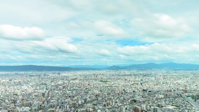 大阪市景观延时鸟瞰图