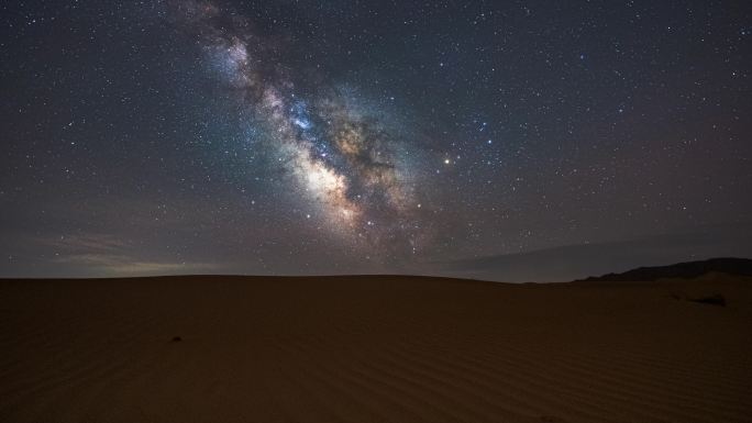 细腻美丽的沙漠纹理星空银河延时