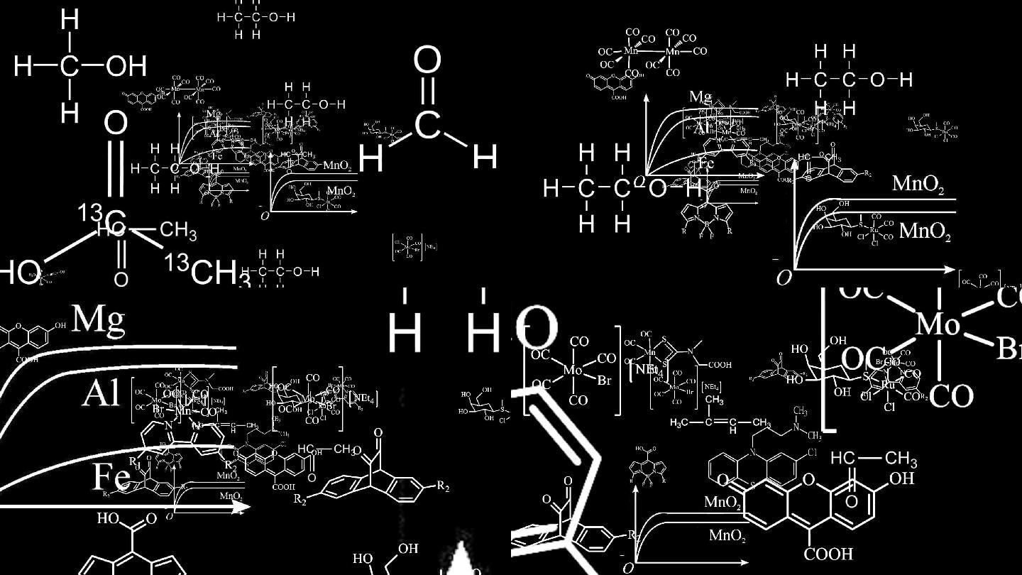 化学分子式图形转场视频