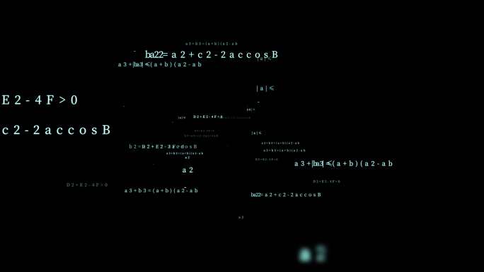 科技数学公式字母4K背景通道素材