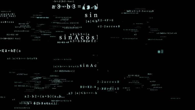 科技数学公式字母4K背景通道素材