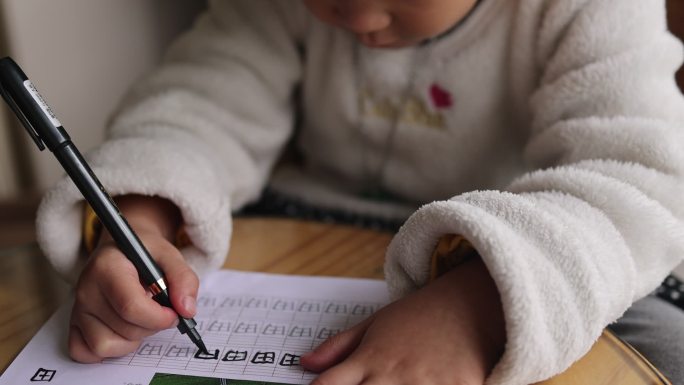 幼儿写汉字学习汉字甲骨文篆书楷书素材