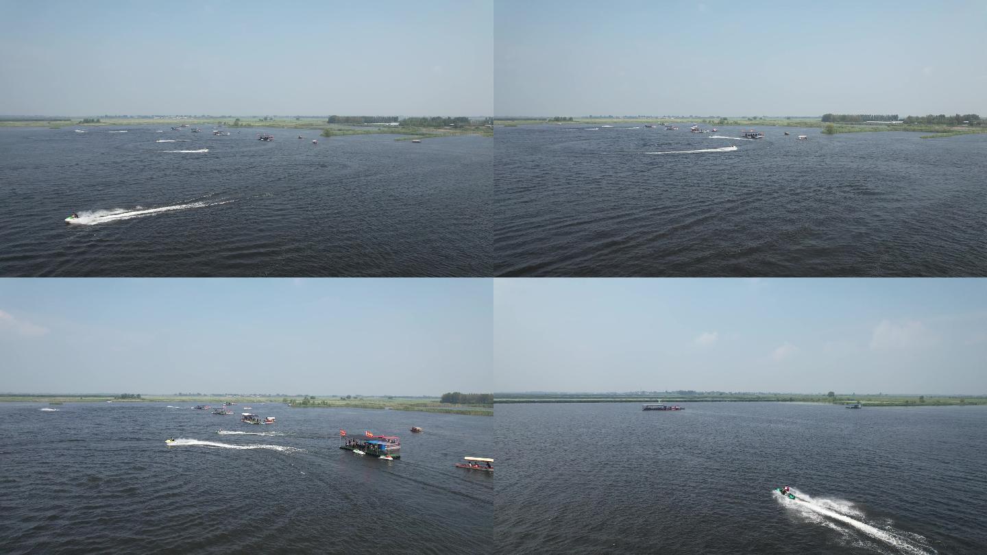 无人机航拍摩托艇水上运动5