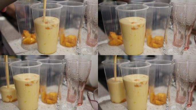 制作芒果汁切芒果剥热带水果皮高清50帧