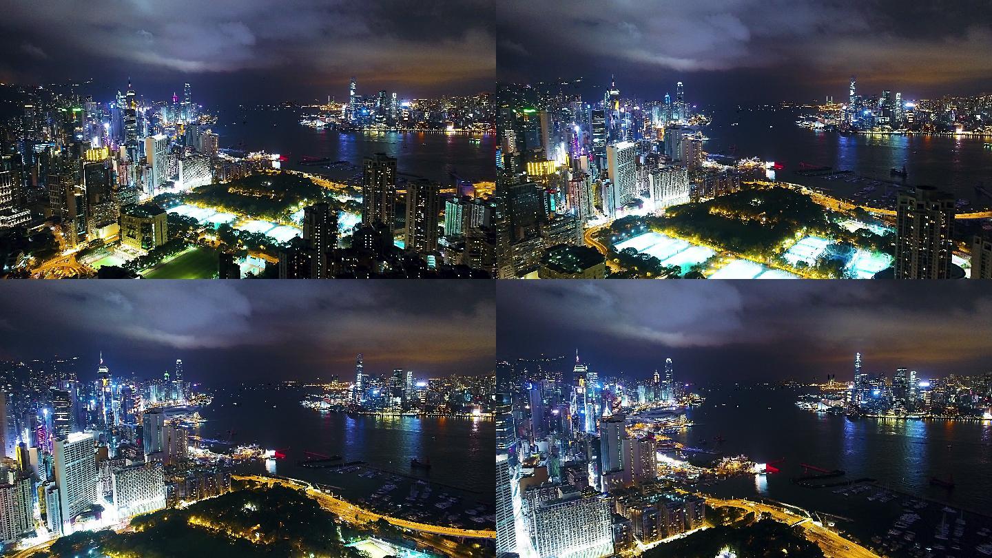 香港与九龙万家灯火高楼大厦商务