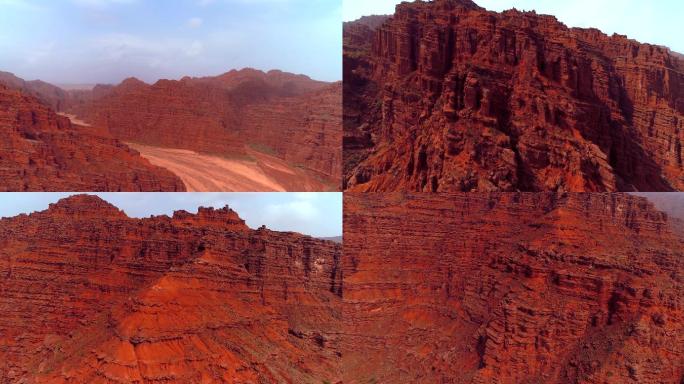 唯美新疆温宿大峡谷丹霞雅丹地貌红山壮观