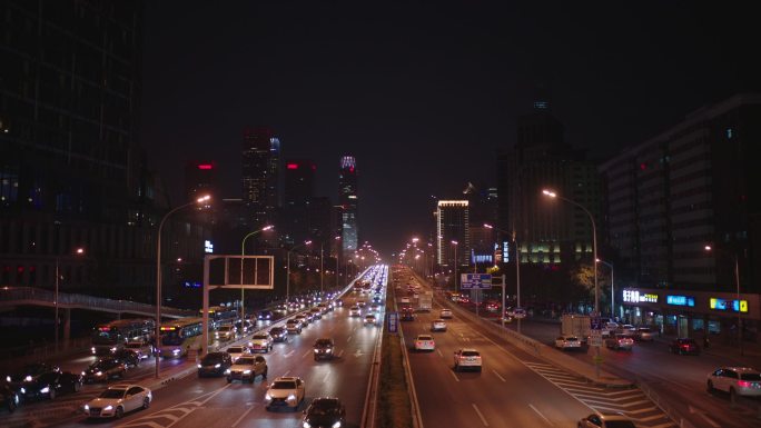 城市远景 天桥街道 全景 北京夜景