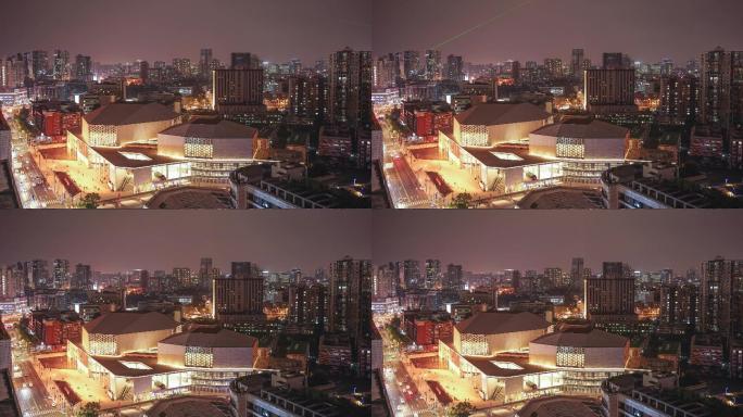 成都川音城市音乐厅夜景延时摄影4K