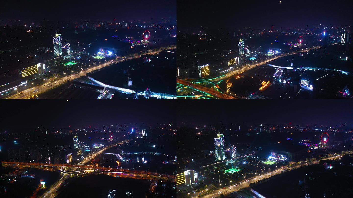 4K航拍湖南广电中心夜景