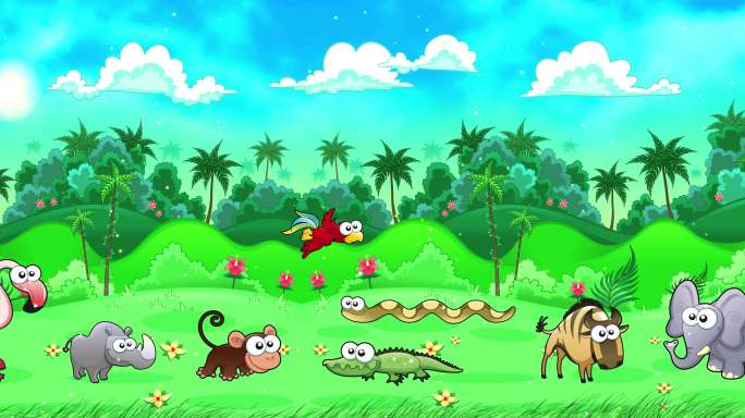 卡通动物森林