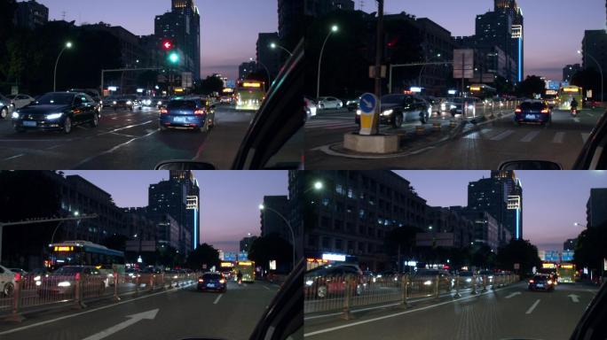 原创城市夜景马路行车