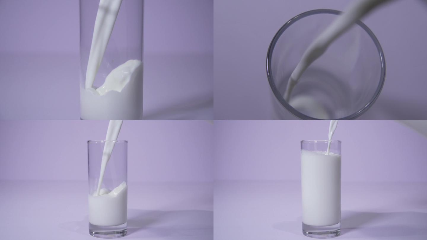 牛奶倒入杯中升格慢动作