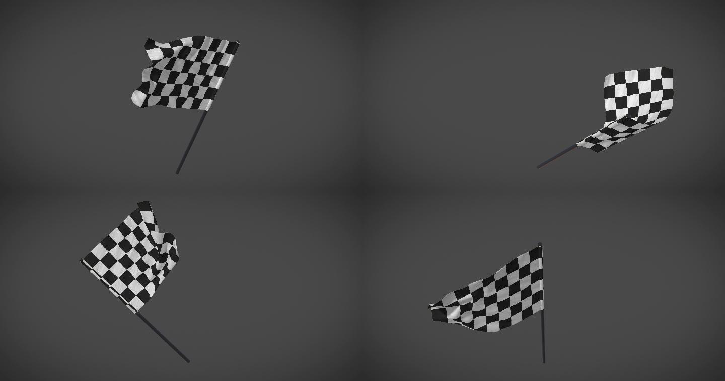 赛车标志-棋盘格标志循环动画