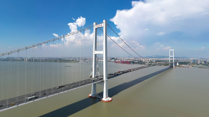 航拍广州南沙大桥4K