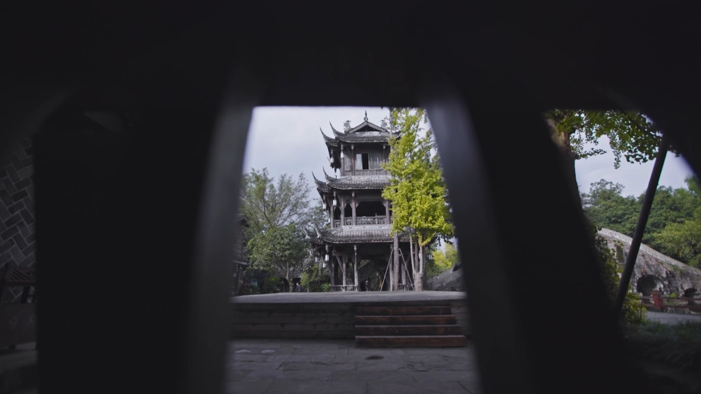 中式木质塔楼