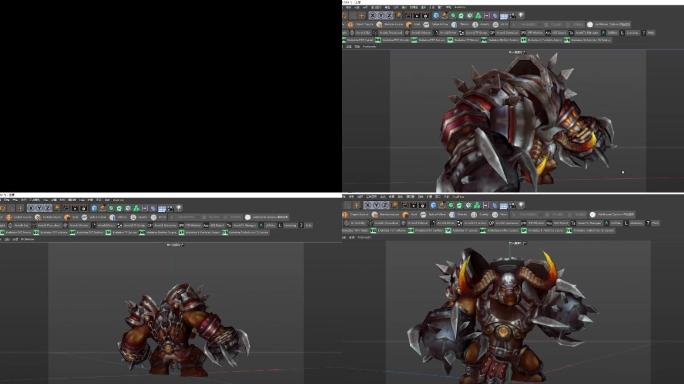 C4D牛头魔王模型动作全套工程