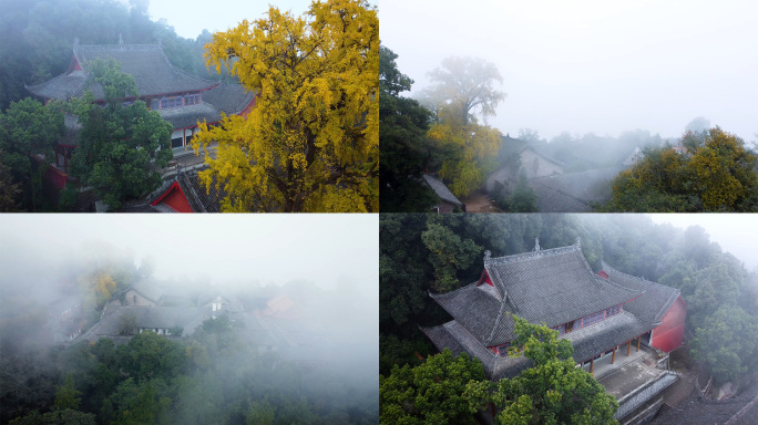 寺庙云雾