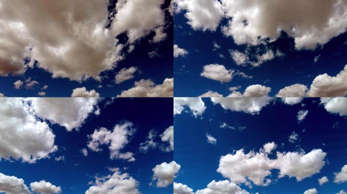 4k延时拍摄蓝天下的云层白云奔涌移动飘移