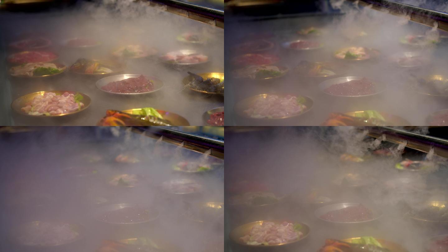 新鲜的鲜菜火锅，丰盛多样的火锅菜