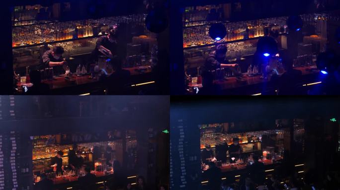 酒吧吧台调酒师在调酒调制饮料4k视频素材