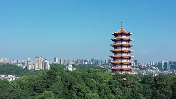 益阳 福源寺 航拍 塔 益阳风景