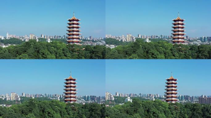 益阳 福源寺 航拍 塔 益阳风景