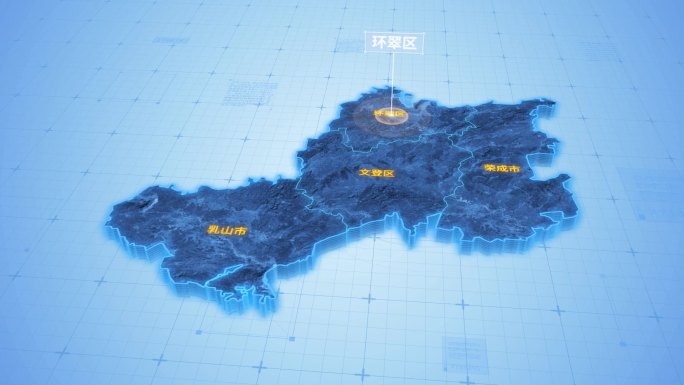 山东威海环翠区三维地图科技感ae模板