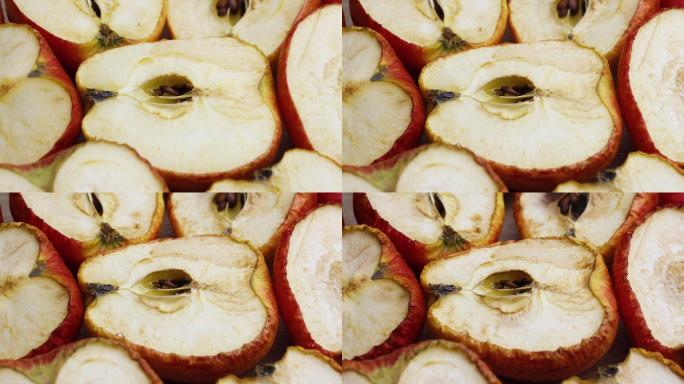 红苹果干燥过程水果变质食物脱水苹果腐败腐