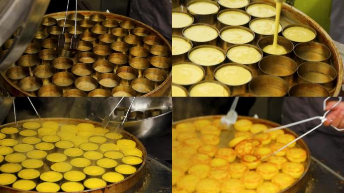 实拍旅拍街头石磨玉米饼制作过程小吃美食