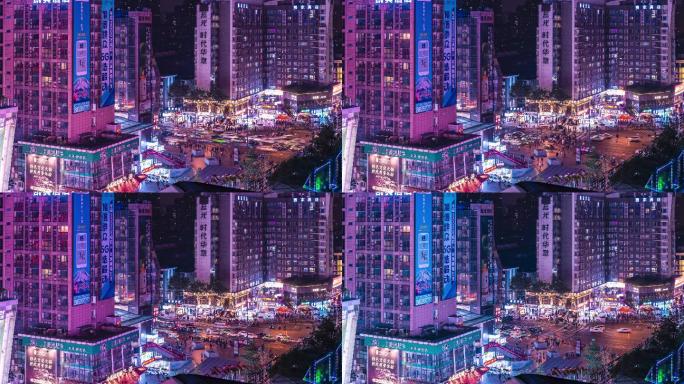 成都春熙路商圈夜景延时摄影4K