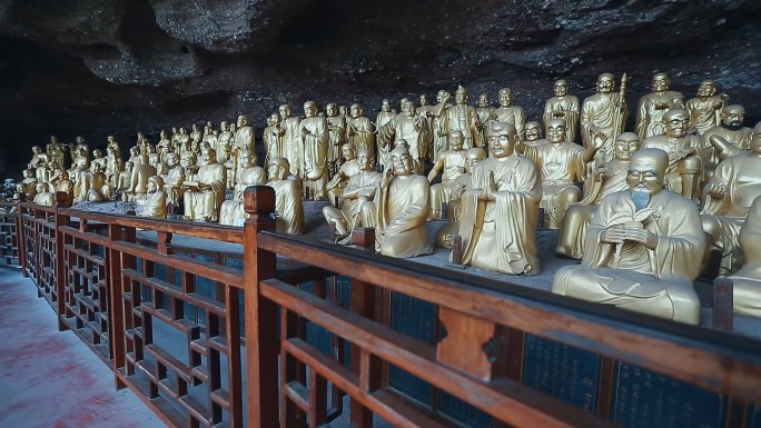 【原创可商用】佛教佛主佛像石窟石雕视频