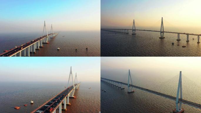 航拍杭州湾跨海大桥