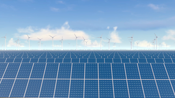 风能光能光伏太阳能发电低碳减排4K