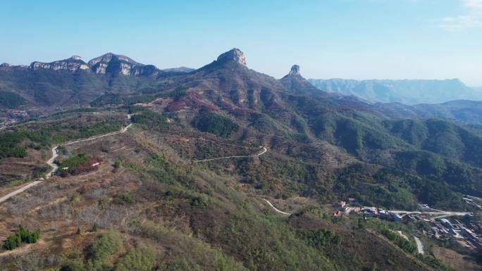 航拍济南章丘二郎山