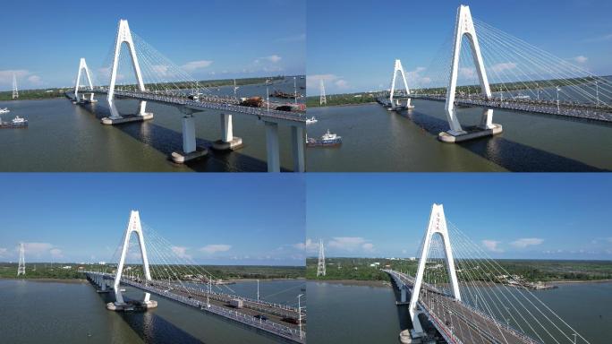 4K实拍航拍海南清澜大桥