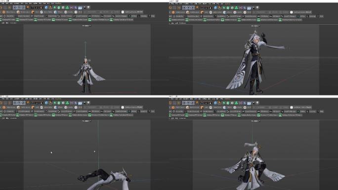 C4D仙侠道士模型动作全套工程