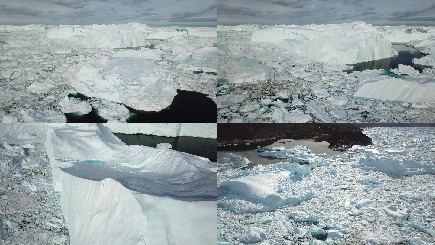 航拍格林兰冰川