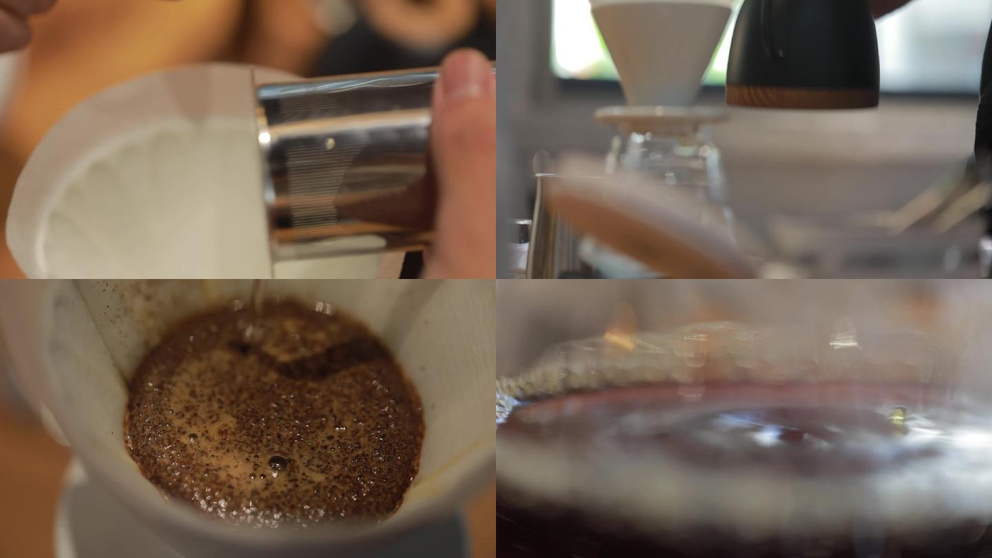 冰美式 咖啡 做咖啡 浇注 冰块 水壶