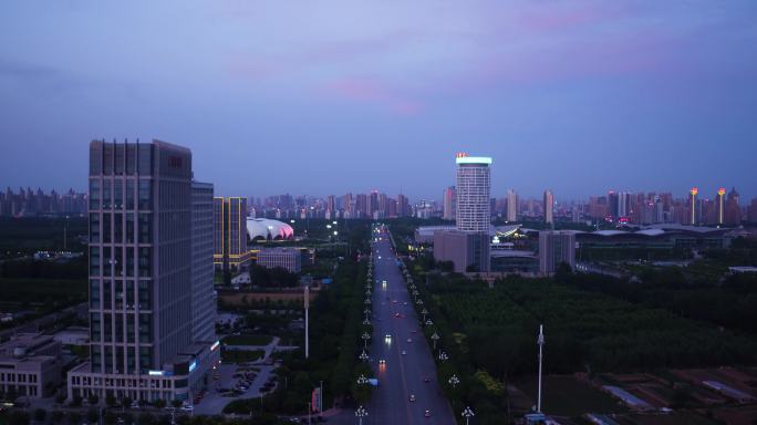 城市航拍夜景镜头