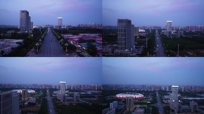 城市航拍夜景镜头