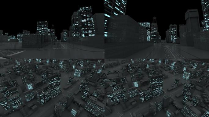 大气震撼虚拟三维科技穿梭夜景城市4k