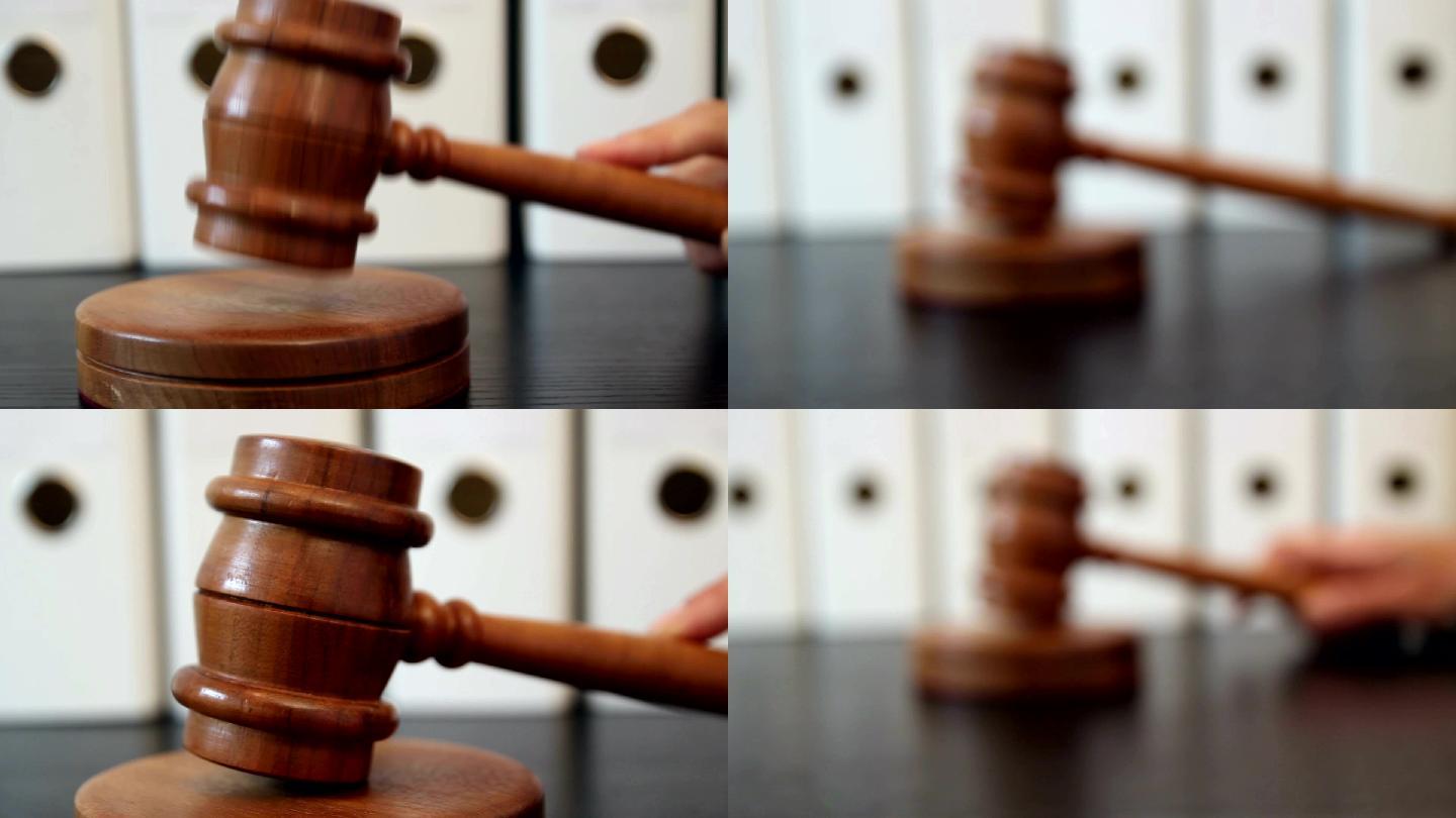 法律使用的木槌公正严明正义法坛法院审判