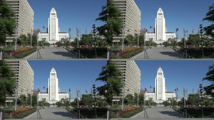 洛杉矶市政厅国外外国街道街头地标