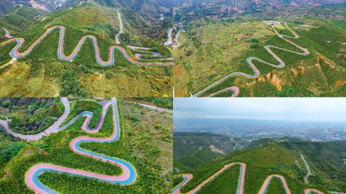 旅游公路彩虹自行车道盘山公路太原西山4K